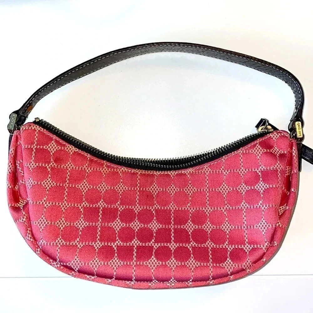Kate Spade Noel Dot Half Moon Pink Shoulder Baguette Bag